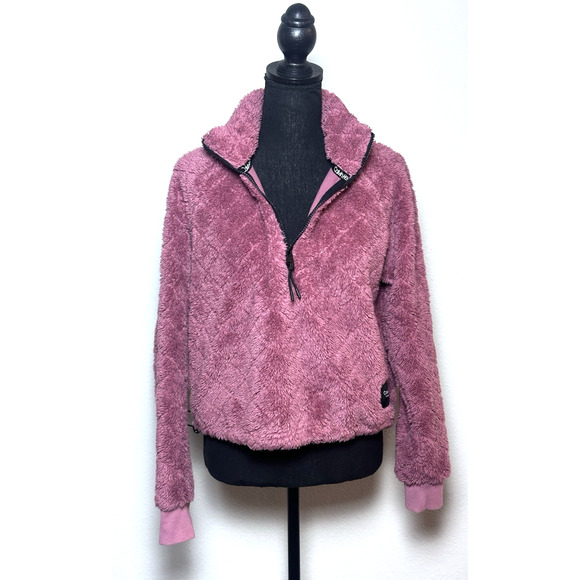 Calvin Klein Performance Fleece Fall‎ Pullover Quarter Zip Pullover Burgundy - Picture 14 of 16